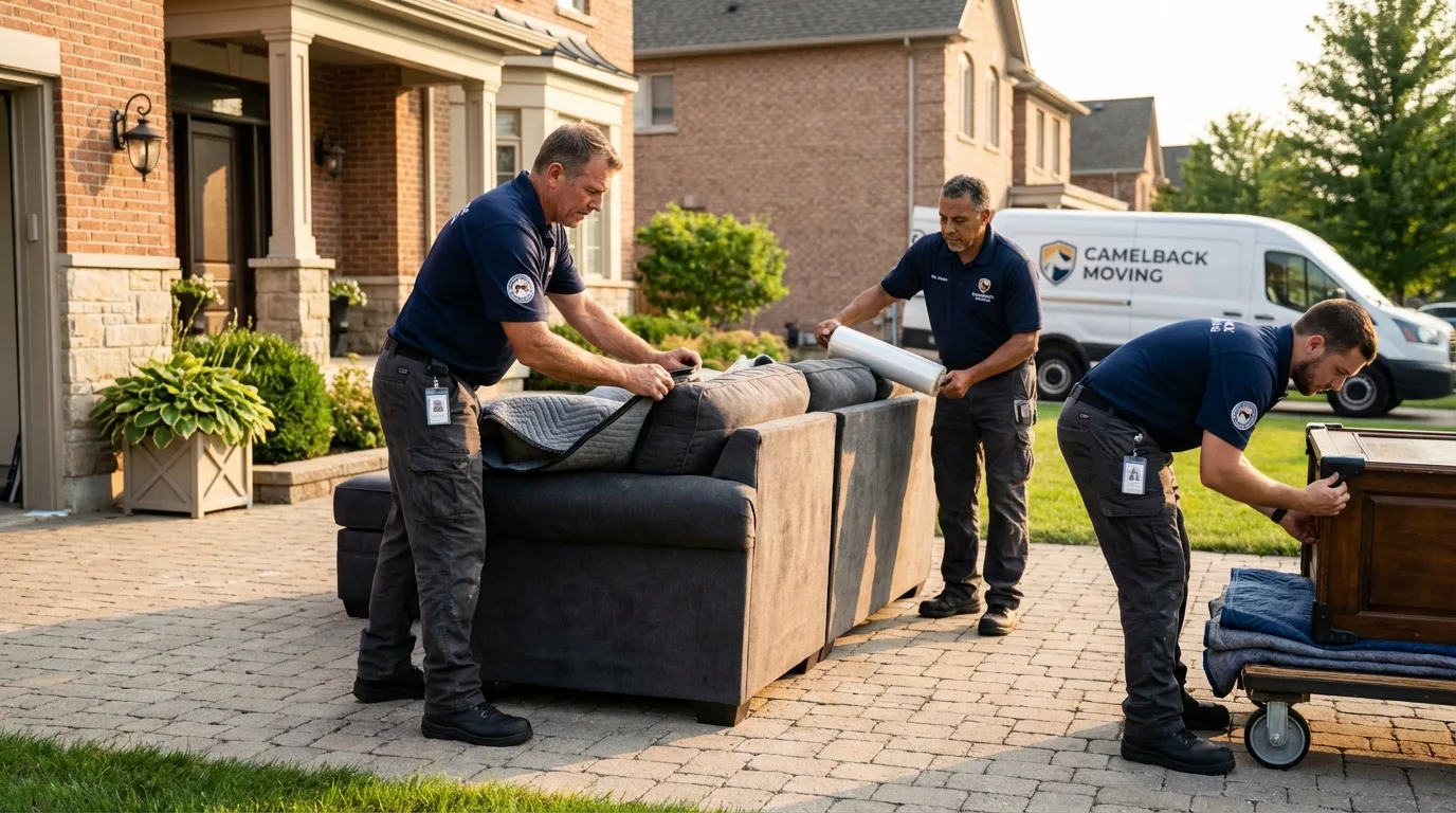 Large estate moving crew wrapping furniture in Dundalk, MD